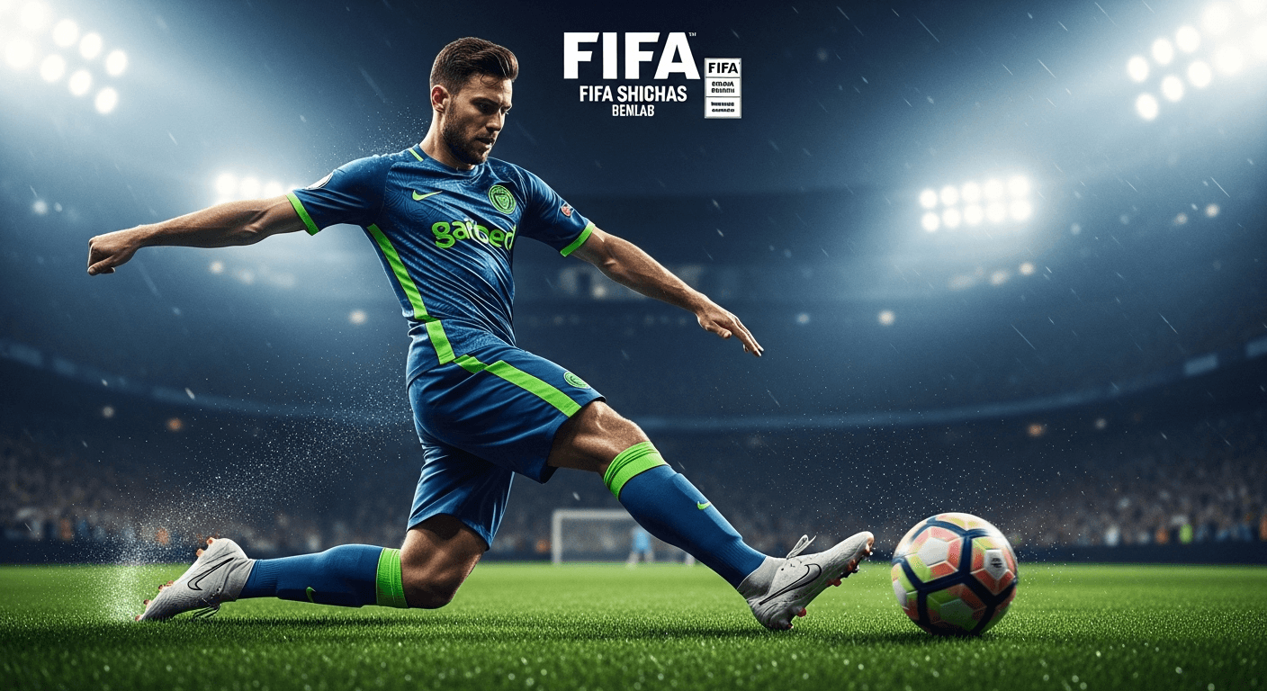 FIFA cover art used as backdrop for a social gaming setup